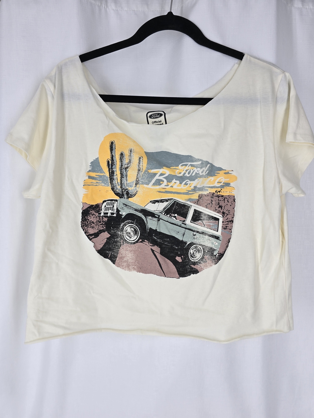 Ford Bronco Graphic Tee - Cream with Multicolor Print